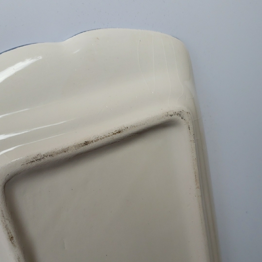 Hand-Painted Rectangular Ceramic Platter 14in - Picture 5 of 7